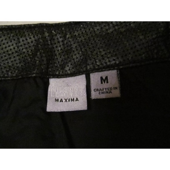 MAXIMA LEATHER perforated flare mini goth skirt M - Picture 5 of 5